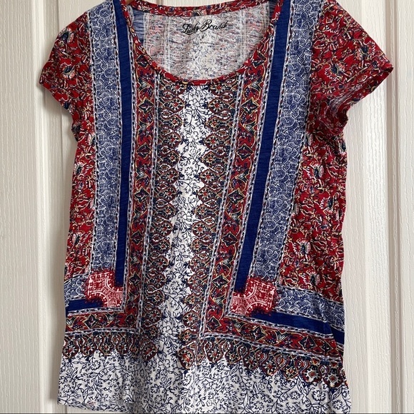 LUCKY Brand Boho Tee Summer Top Short Sleeve Small - Picture 3 of 7